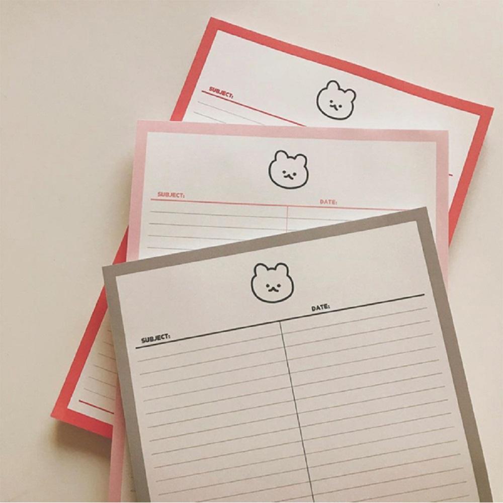 Half line note with a siot bear without bond and detachable per page (Yellow)